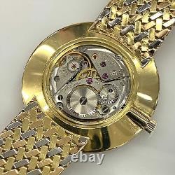 18K Gold Tri Color Universal Geneve Rare Ultra Thin Mechanical Vintage Watch