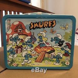1983 Ultra Rare Steel Smurf Vintage Lunchbox