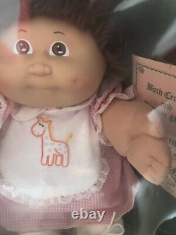 1985 Cabbage Patch Doll NEW IN BOX Brown hair Pink dress Ultra Rare Vintage