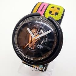 1988 Ultra Rare Skeleton Retro Pop Swatch Watch tribal Funky Strap 80s Swatch