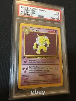 1st Edition Hypno 8/62 PSA 9 MINT Fossil Holo Vintage Pokemon Card Vintage