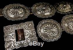 55 Vintage Old Pawn Navajo Ultra Rare Fred Harvey Era Coin Sterling Concho Belt