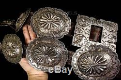 55 Vintage Old Pawn Navajo Ultra Rare Fred Harvey Era Coin Sterling Concho Belt