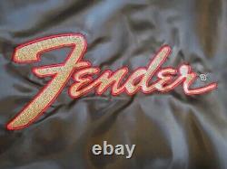 80s VINTAGE ULTRA RARE Fender Bomber Black Red Jacket XL Black EUC CLEAN Guitar