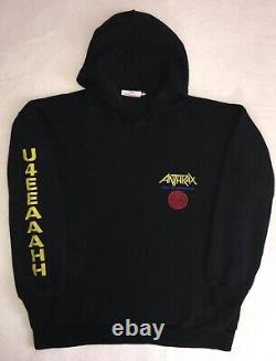 ANTHRAX 1989'State of Euphoria' ultra rare vintage hooded top XL
