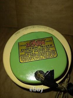 Antique Vintage Naxon Electric Mixer Uranium Glass ultra rare Vaseline HTF set