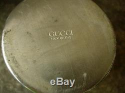 Auth Ultra RARE Vintage GUCCI Silver Cup Goblet Mug Vase Accessory Barware GG