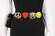 Authentic 80's Ultra Rare Vintage Moschino Peace, Love, Anarchy Women's Belt