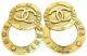 Authentic Chanel Ultra Rare 2 Way Large Hoop Vintage Gold Plate Clip On Earrings