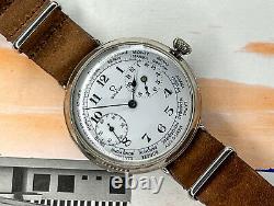 Awesome and Ultra Rare 1939 Omega Dual Time World Time Large Vintage Wristwatch