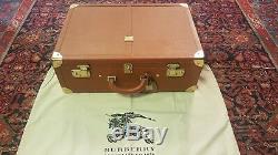 Burberry Authentic True Vintage Luggage Travel Leather Suitcase Ultra Rare