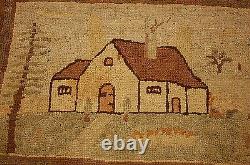 C1900s ANTIQUE ULTRA RARE GRENFELL HOOKED RUG 11x1' 10 Dr. Wilfred T. Grenfell