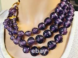 CHANEL France Purple Poured Gripoix Resin Vintage CC Necklace ULTRA RARE