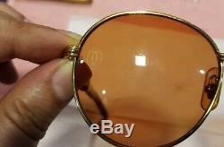 Cartier Wood Sunglass Auteuil Gold Plated Vintage Ultra Rare 135/18/55 LIMITED