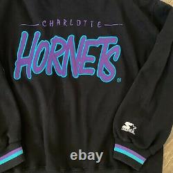Charlotte Hornets Vintage Hoodie STARTER 90'S ULTRA RARE! Size XL