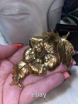 Coco Chanel Ultra Rare Vintage 4+ Inch Amazing Camellia Flower Brooch! Mint