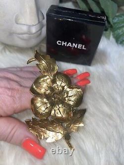 Coco Chanel Ultra Rare Vintage 4+ Inch Amazing Camellia Flower Brooch! Mint