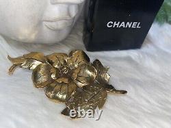 Coco Chanel Ultra Rare Vintage 4+ Inch Amazing Camellia Flower Brooch! Mint