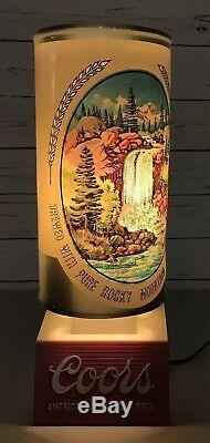 Coors Rotating Can Waterfall Motion Lamp Lighted Sign Vintage ULTRA RARE 18X7