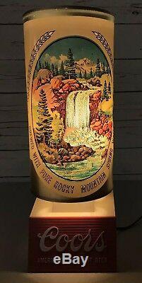 Coors Rotating Can Waterfall Motion Lamp Lighted Sign Vintage ULTRA RARE 18X7
