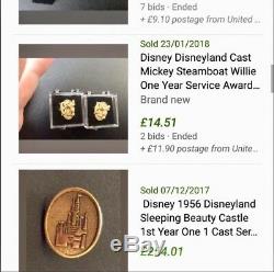 Disney Vintage Disneyland Sleeping Beauty Castle 1 Year Service Pin Ultra Rare