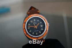 Edox Hydro-sub Ultra Rare Vintage Diver First Wr500 Ever 1965