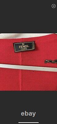 FENDI authentic ultra rare vintage zodiac cardigan size 48extra fine wool merino