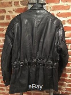 HARLEY DAVIDSON Hein Gericke Cafe Leather Jacket Black VTG 46 Ultra Rare