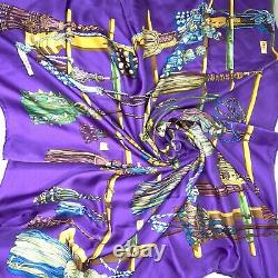 Hermes Passementerie Silk Scarf Shawl in Royal Purple 2007 VINTAGE ULTRA RARE