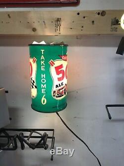 Indy 500 Vintage COOKS 500 ALE BEER Rotating Motion Lamp! Ultra Rare! VTG