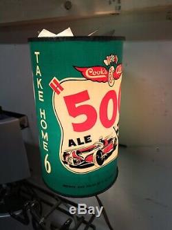 Indy 500 Vintage COOKS 500 ALE BEER Rotating Motion Lamp! Ultra Rare! VTG