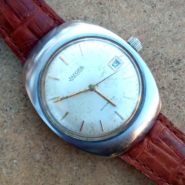 Jaeger By Jaeger-lecoultre Automatic Ultra Rare Steel Oval Vintage 35mm Watch