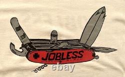 Jobless Cause We Can Ultra Rare Vintage 80's White Shirt Large Swiss Army Knife