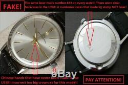 Luch De Luxe 2209 Luxury style Rare Golden dial ultra slim wrist watch NOS
