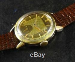 Movado 18ct Gold Dial Ultra Rare & Vintage 1950s Automatic Bumper Wristwatch Wow