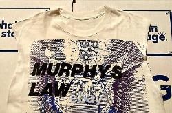Murphys Law Ultra Rare Vintage 80s America Rules White Shirt Nyhc Agnotic Front