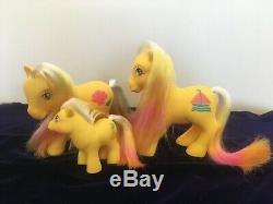 My Little Pony G1 Sunbright Family Complete Set! Ultra Rare UK Vintage