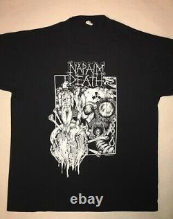 NAPALM DEATH 1991'US Grind Crusher Tour Ultra Rare Vintage T-Shirt Large USA
