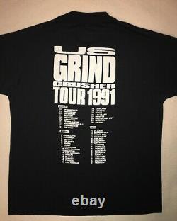 NAPALM DEATH 1991'US Grind Crusher Tour Ultra Rare Vintage T-Shirt Large USA