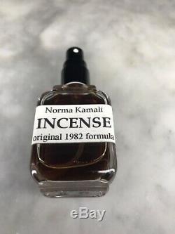 NORMA KAMALI INCENSE 1982 Formula Fragrance Scent Vintage Ultra Rare 100% Real
