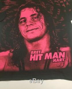 NWOT VTG 90s WWF Bret Hit Man Hart Official Shirt XL Ultra Rare Single Stitch