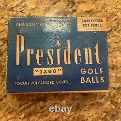 New Vintage Ultra Rare Dozen President 1200 Golf Balls 1920's