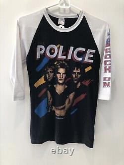 OG 1983 Ultra RARE POLICE Original Vintage Rock Shirt Single Stitch Men's Small