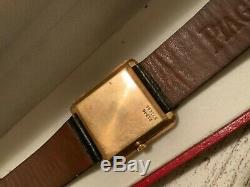 Piaget 18K gents Tank Altiplano vintage wristwatch rare 9P ultra thin movement