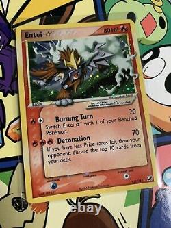 Pokemon TCG ENTEI GOLD STAR 113/115 ULTRA RARE Card EX UNSEEN FORCES Vintage