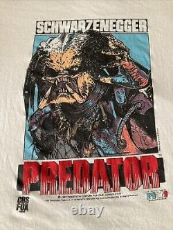 Predator Original Vintage 1987 White MTI Schwarzenegger Shirt Size L ULTRA RARE