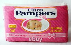 RARE VINTAGE 80'S ULTRA PAMPERS GIRL 4-10kg 9-22lbs PLASTIC NEW SEALED NOS