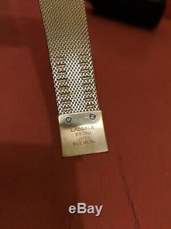 RARE VINTAGE Ultra Thin Seiko Lassale Gold Tone Watch Box & Papers