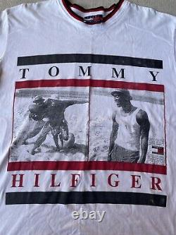 Rare Vintage Tommy Hilfiger Ultra Grail Tyson Tiger Pic Shirt XL Bootleg