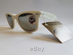 Ray-Ban Vintage Wayfarer B&L G31 Full Mirror FM Ultra Rare White color 50 mm NOS